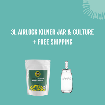 3L Airlock Kilner Jar & Culture + FREE SHIPPING
