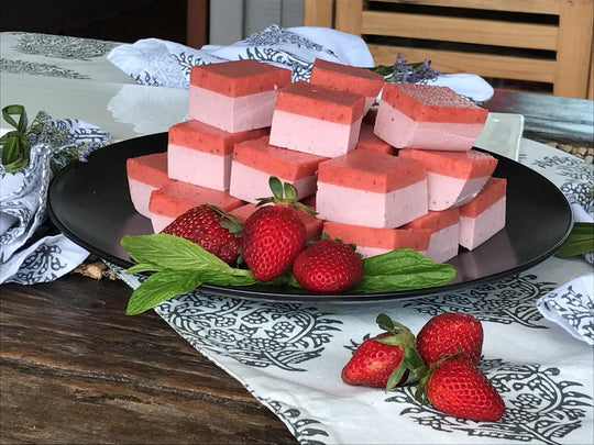 Strawberries and Cream Gummy Slice