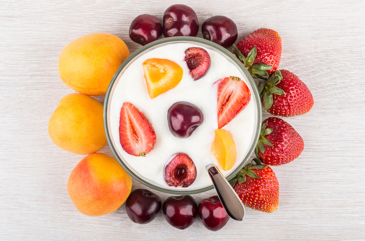 Yogurt with fruit - fun for kids