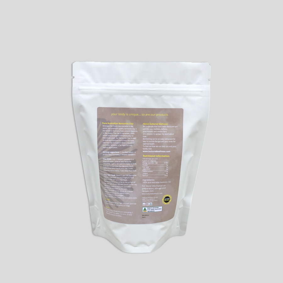 Kultured Wellness Bentonite Clay - Food Grade 500g