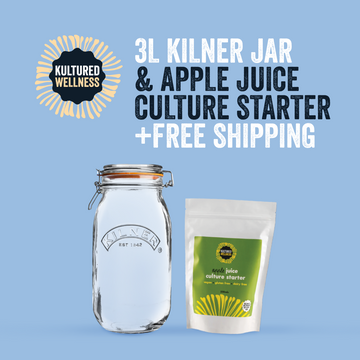 3L Kilner Jar & Apple Juice Culture Starter+ FREE SHIPPING