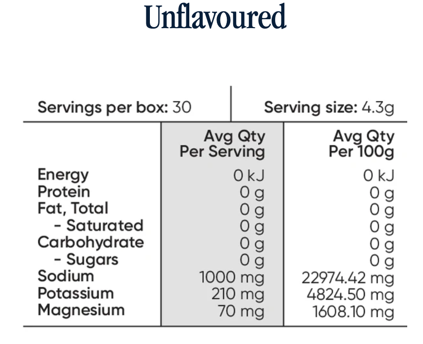 Sodii Everyday Hydration Salts - 30 Unflavoured Sachets